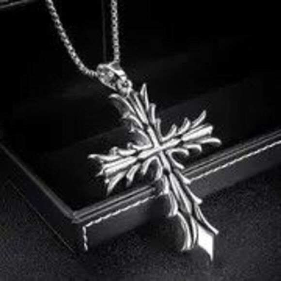 Stainless Steel Cross Unisex Pendant Necklace